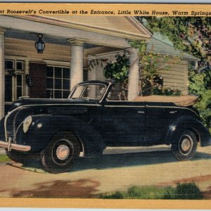 c1950s Warm Springs GA President Roosevelt's Convertible Car White House PC A203