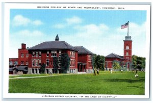 c1940 Michigan College Of Mines & Technology Copper Country Houghton MI Postcard