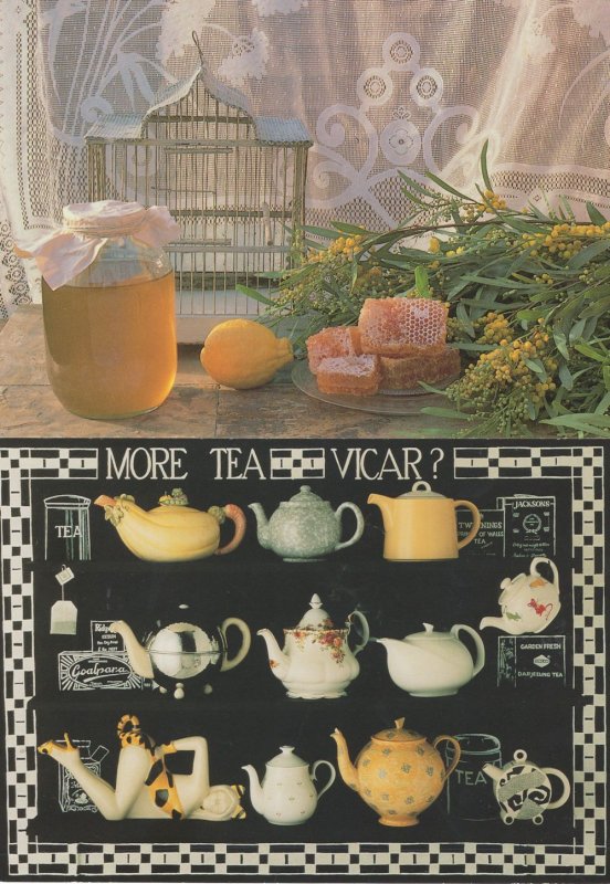 More Tea Than Vicar Party Teapot Budgie Bird Cage Cheese 2x Postcard s