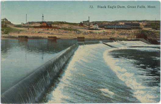 Black Eagle Dam, Great Falls, Montana, MT, Divided Back