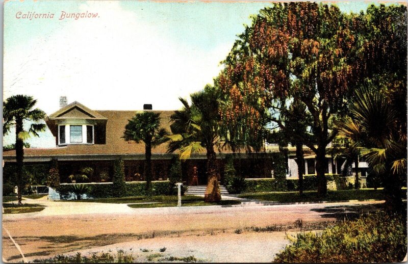 California Bungalow Antique Postcard UNP Unused DB Germany 