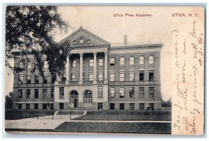 Utica New York Postcard Utica Free Academy Exterior Front View 1907 PCK Series