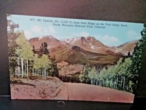 Postcard Mt. Y Psilon at Deer Ridge on Trail Ridge Road in the Rocky Mountains