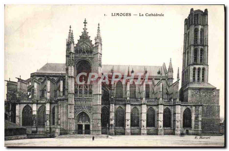 Old Postcard Limoges La Cathedrale