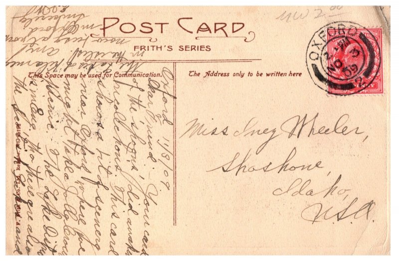 1909 Iffley Mill Oxford Frith's Series Vintage UK River Scene Postcard