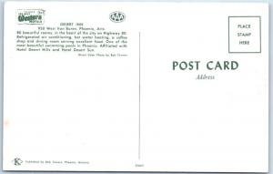 PHOENIX, Arizona  AZ    Roadside  DESERT INN  West Van Buren  ca 1950s Postcard