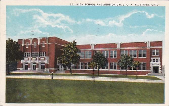 Ohio Tiffin High School and Auditorium 1923 Curteich