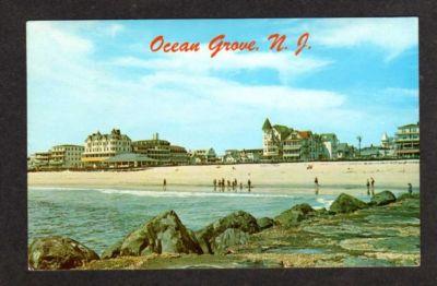 NJ Beach front Hotels OCEAN CITY NEW JERSEY Postcard PC