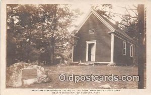 Redstone Schoolhouse, Scene of The Poem, Mary Had A Little Lamb, Wayside Inn ...