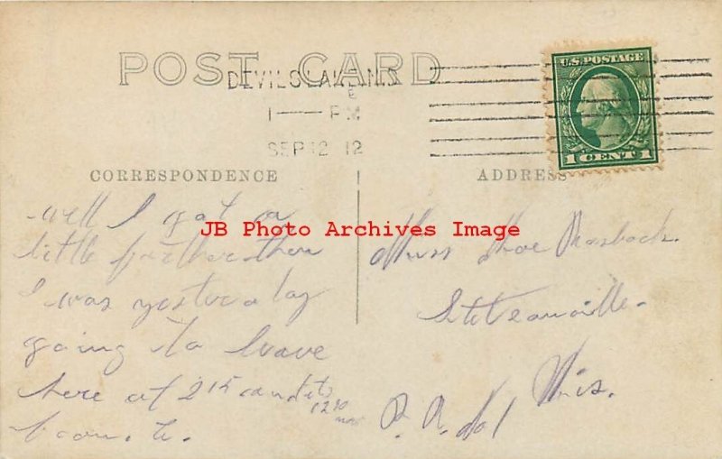 ND, Devils Lake, North Dakota, RPPC, Mann Block,Business Area,Olson Photo No 708