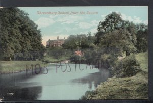 Shropshire Postcard - Shrewsbury School From The Severn    T5609