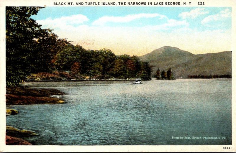 New York Lake George The Narrows With Black Mountain and Turtle Island Curteich