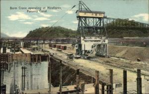 Panama Canal Berm Crane at MIraflores c1910 Postcard