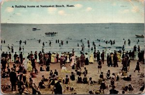 Massachusetts Nantasket Beach Bathing Scene 1913