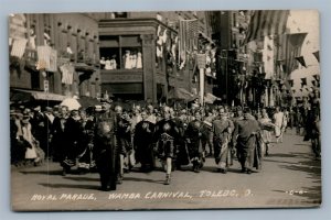 TOLEDO OH KING WAMBA CARNIVAL ROYAL PARADE ANTIQUE REAL PHOTO POSTCARD RPPC