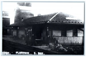 c1960's Florence South Dakota SD Vintage Train Depot Station RPPC Photo Postcard