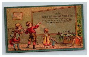 Vintage 1880's Victorian Trade Card Barrett's Rock Candy & Hermitage Rye Boston