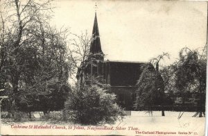 canada, St. JOHN'S, Cochrane St. Methodist Church, Silver Thaw (1910s) Postcard