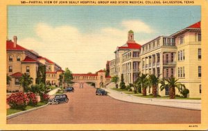 Texas Galveston Partial View Of John Sealy Hospital Group and State Medical C...