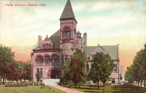 Vintage Postcard 1910's Public Library Dayton Ohio OH