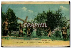 Old Postcard Lourdes 2nd Station Caivaire