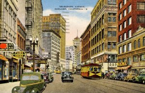 CA - Oakland. Telegraph Avenue, Trolley