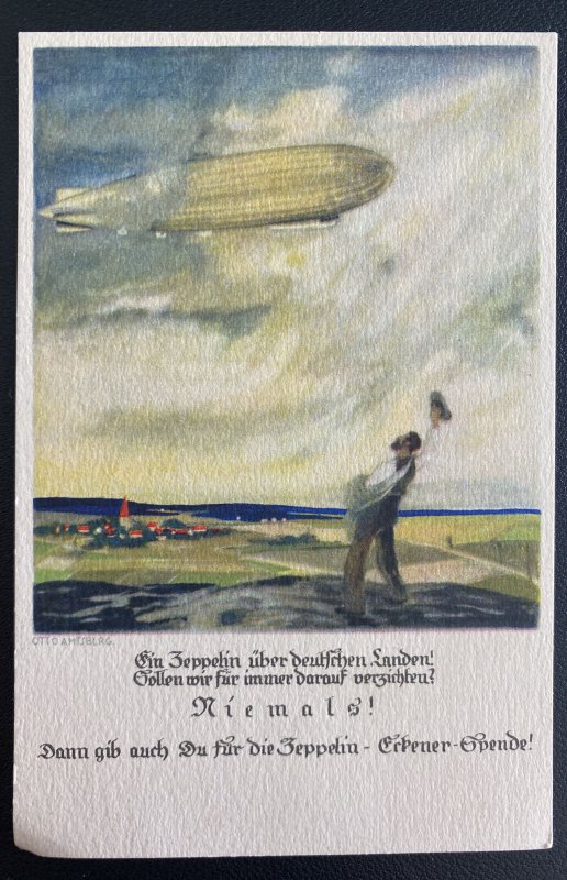 Mint Germany Propaganda Picture Postcard Zeppelin Eckener Fund 1933