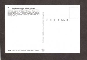 SD Visitor Center Mount Mt Rushmore South Dakota Postcard