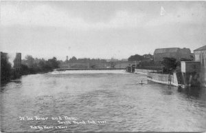 Postcard Indiana South Bend St. Joe River & Dam C-1910 Herr & Herr 23-4696