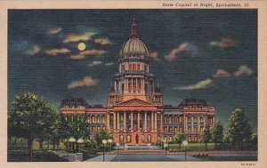 Illinois Springfield State Capitol At Night