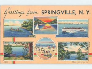 Pre-1980 MULTIPLE VIEWS ON CARD Springville New York NY ho8123