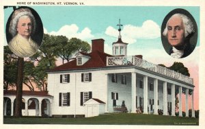 Vintage Postcard 1920's Home Of Washington Mount Vernon Virginia Shore VA