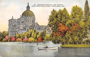 St. Josephat Basilica and School From Kosciuszko Park Milwaukee, Wisconsin US...