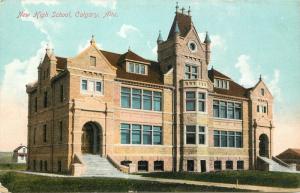 Vintage Postcard; New High School, Calgary Alberta Canada unposted