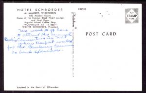 Hotel Schroeder,Milwaukee,WI BIN