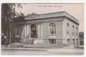 Public Library Athol Massachusetts 1945 postcard