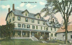 C-1910 The Albee Hotel Wiscasset Maine Postcard roadside 20-5577