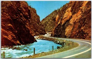 VINTAGE POSTCARD BIG THOMPSON CANYON ON THE WAY TO ESTES PARK COLORADO