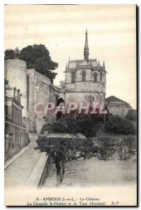 Postcard Old Amboise Chateau La Chapelle St Hubert and the Tower Heurtault