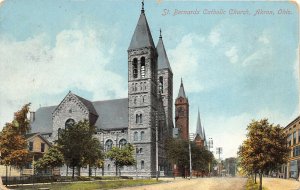 Akron Ohio 1910 Postcard St. Bernard's Catholic Church 