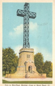 Vintage Postcard 1946 Croix Mont-Royal Cross On Mount Royal Montreal Canada