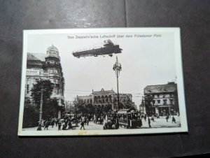 Mint Germany Aviation RPPC Zeppelin Postcard Zeppelin Over Potsdam Plaza