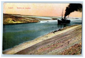 1978 Steamship, Entree Au Chantier Canal, Suez Canal Egypt Postcard