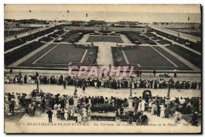 Old Postcard Deauville Fleurie Beach Terrace casino Gardens and the beach