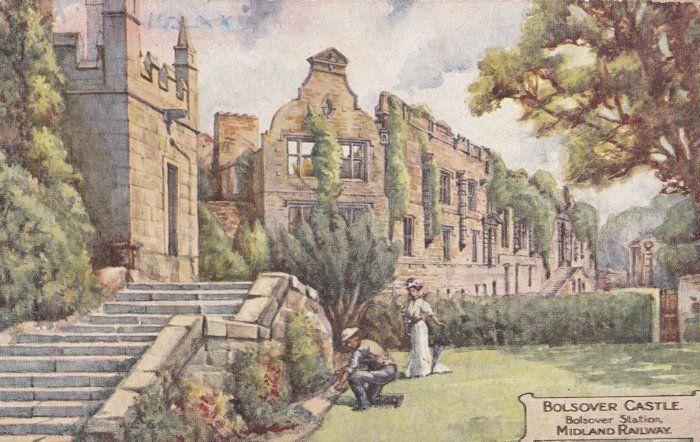 Gardener At Bolsover Castle Station Midlands Railway Postcard