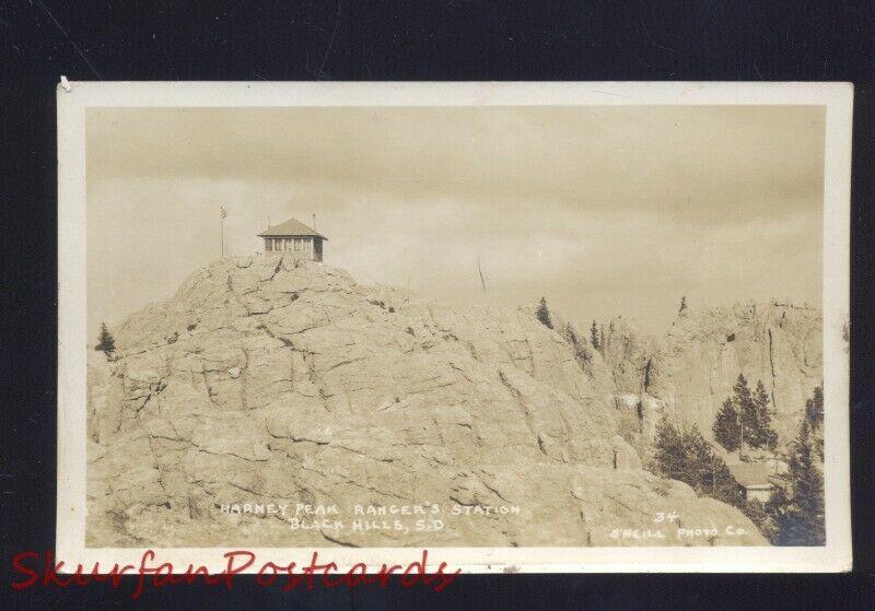 RPPC BLACK HILLS SOURTH DAKOTA HARNEY PEAK RANGER STATION REAL PHOTO POSTCARD