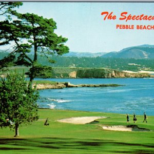 c1960s Pebble Beach, CA Del Monte Lodge 18th Golf Course Pacific Postcard A29