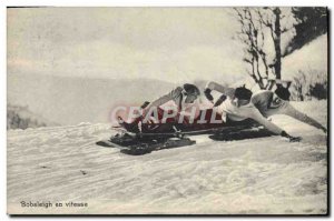 Old Postcard of Sports & # 39hiver Ski Bobsleigh speed