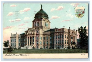 1908 Logo of Montana, Capitol, Helena Montana MT Posted Antique Postcard 