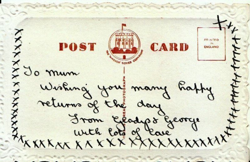 Greetings Postcard - To Wish My Mother Birthday Happiness - RP - Ref 10545A 